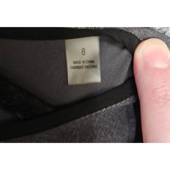 Elie Tahari Gray Sheath Dress Womens Size 8 Short Sleeve Polyester Blend Back Zi - Picture 4 of 12